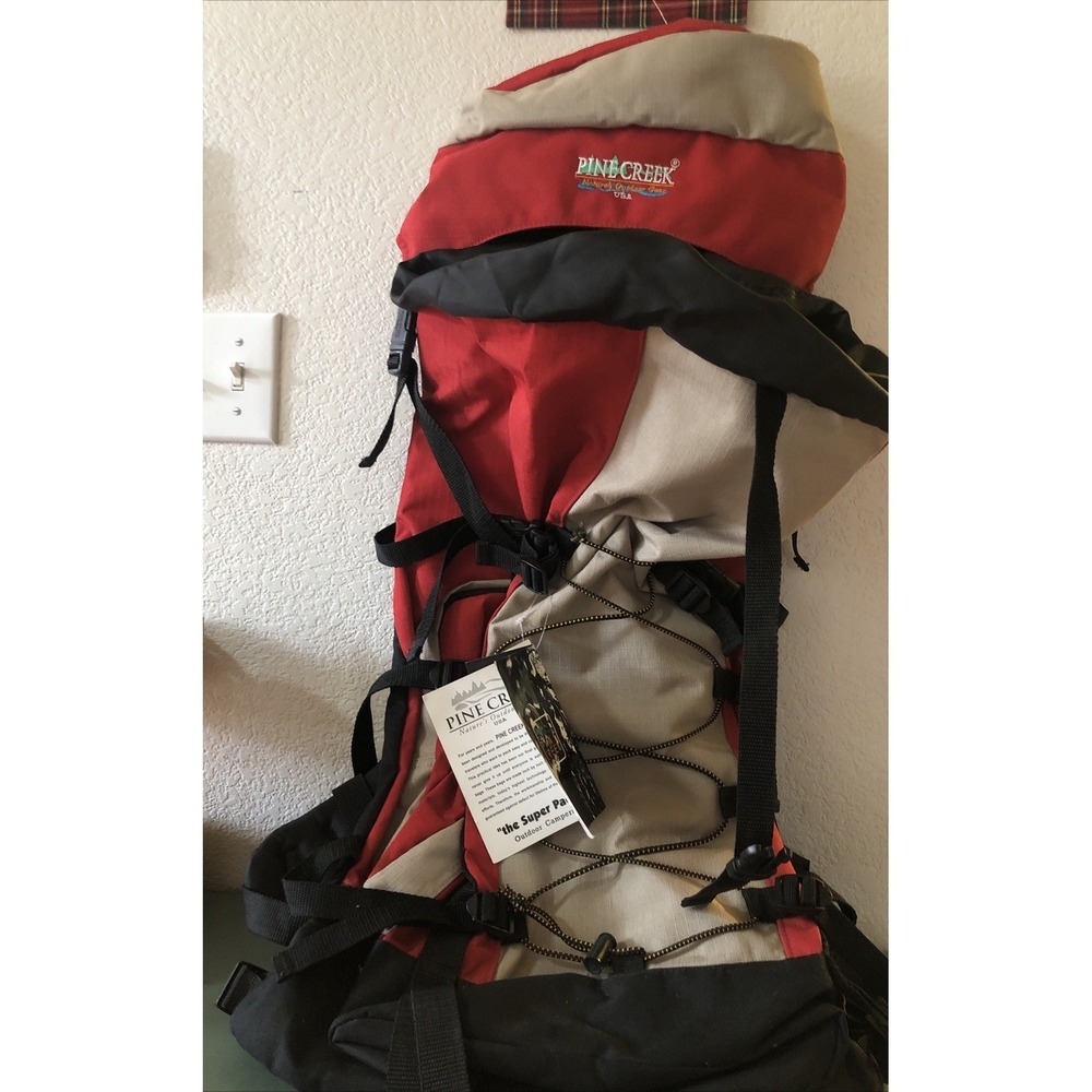 Camper Pack Hiking Backpack Red Pine Creek Nwt